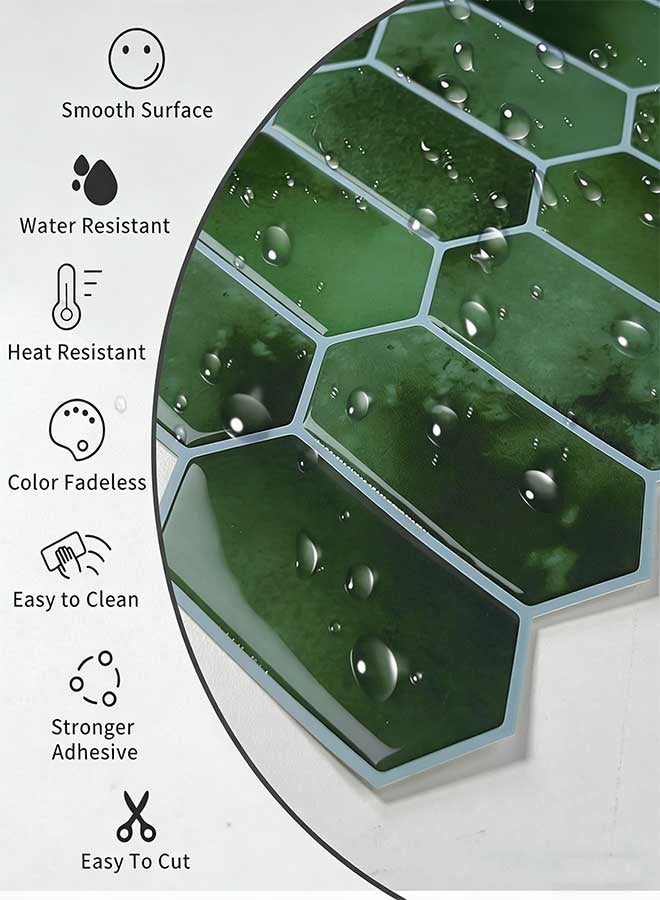 RAWAID 5 Sheets Long Hexagon Peel and Stick Tiles Backsplash, 3D Self Adhesive Wall Tile Back Splash, 12 x 12 Inch, for Kitchen,Bathroom - Image 3